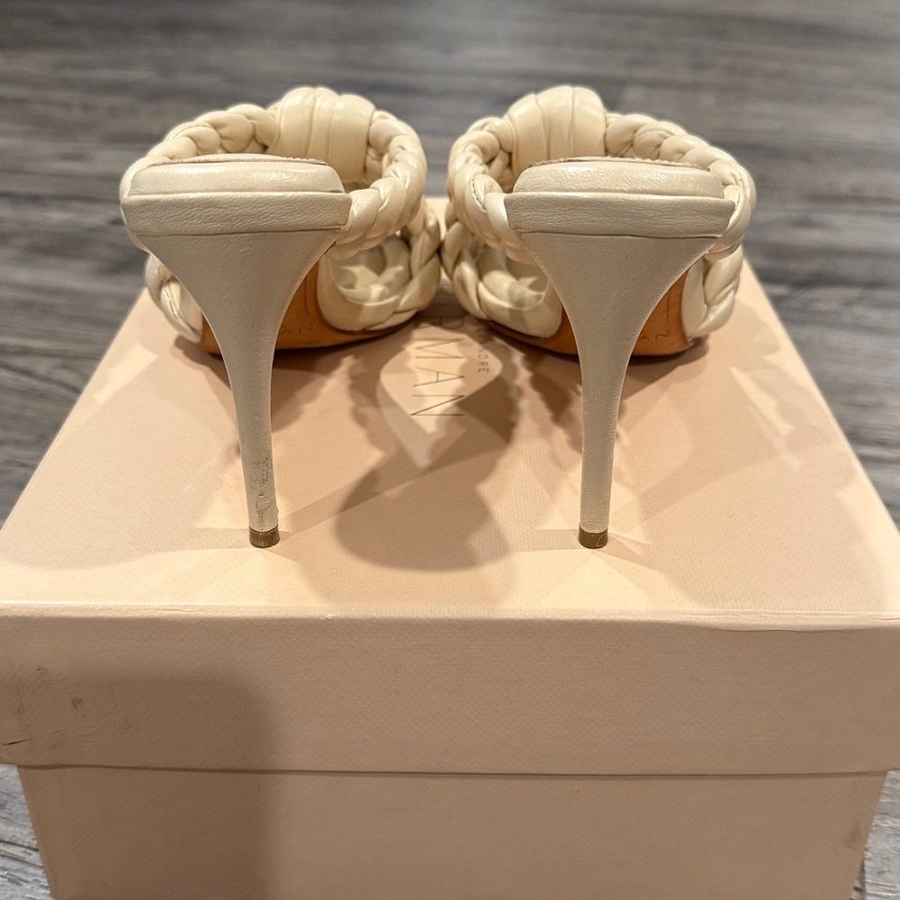 Alexandre Birman Women’s Carlotta Eggshell Leather Mules Shoes Sandals Size 39 - Picture 5 of 16